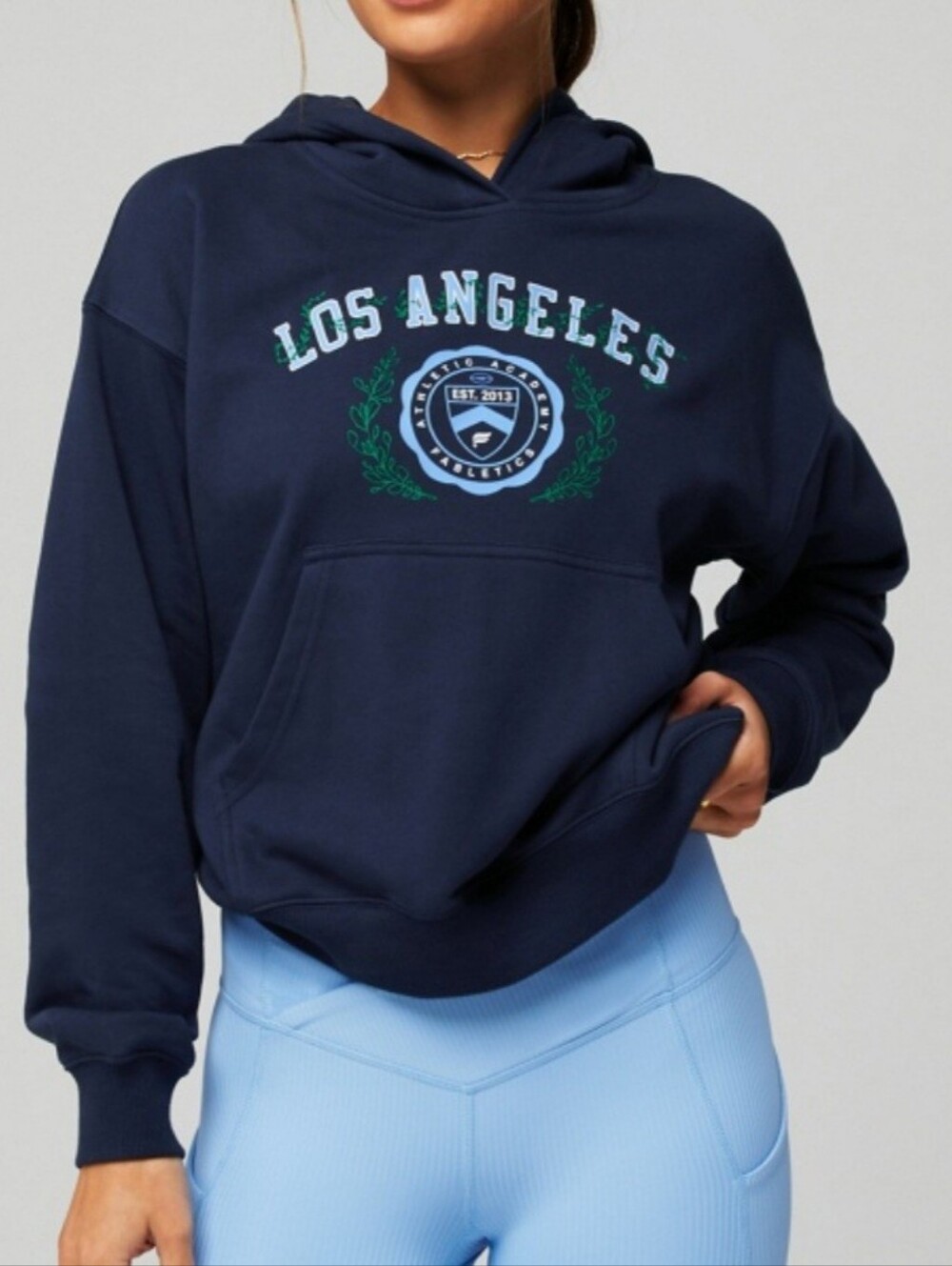 Fabletics Terry Hoodie Los Angeles Navy Hoodie Sweatshirt Size M